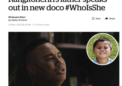 Moko Rangitoheriri’s father speaks out in new doco #WhoIsShe – NZ Herald